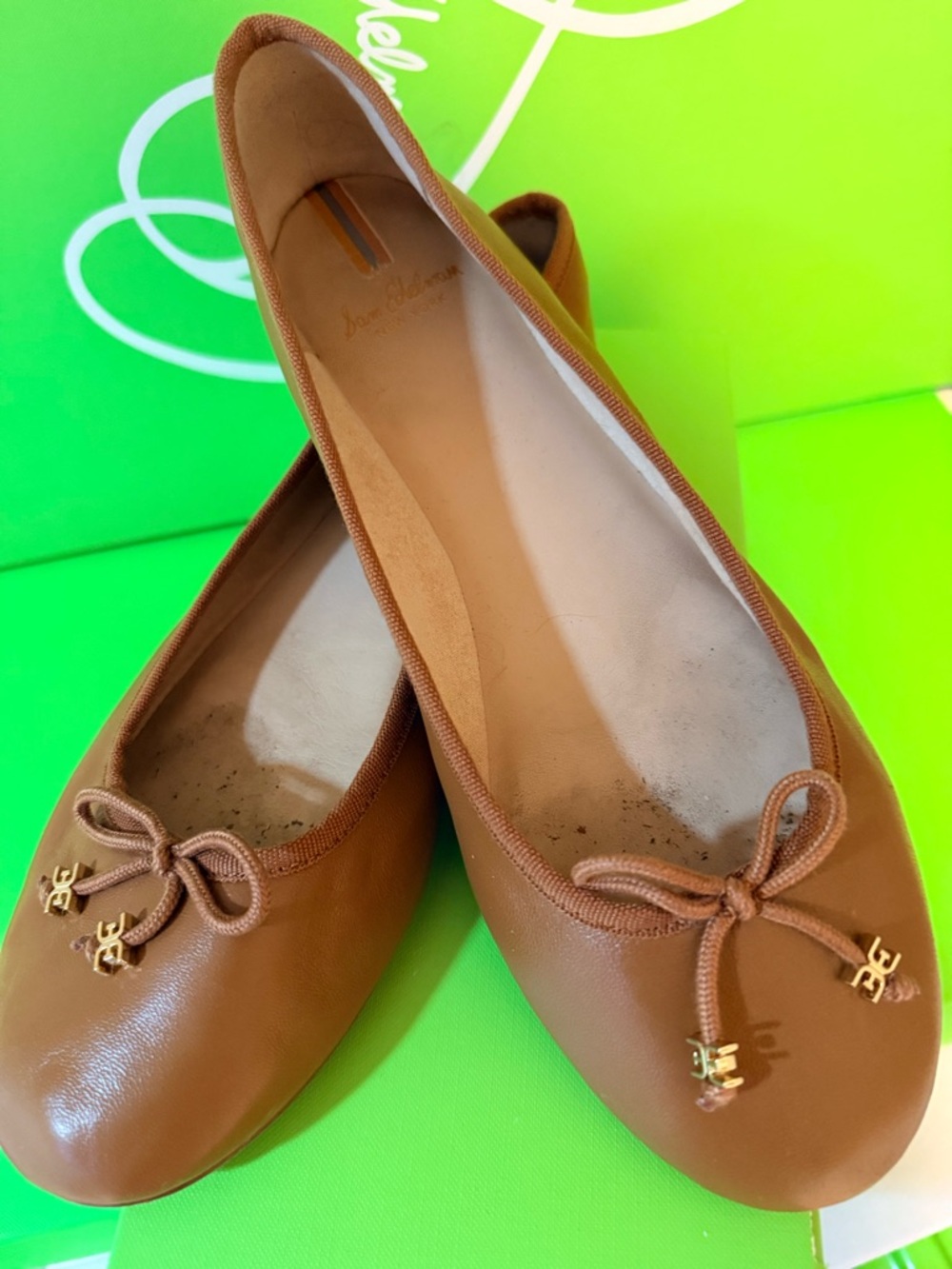 Sam Edelman Chestnut Brown Bow Ballet Flats